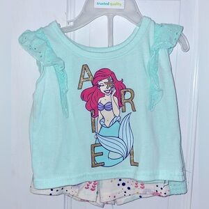 Disney Ariel Aqua Shorts Outfit Set (12m)